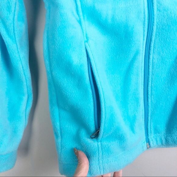 COLUMBIA | Turquoise Zip Front Fleece Jacket Girls Kids M 10/12 - Picture 5 of 8
